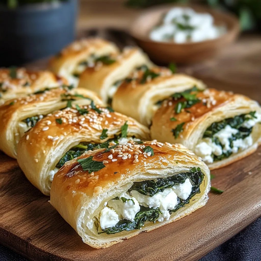 Herzhafte Blätterteig-Röllchen mit Spinat & Feta: Ein Unglaublich Ultimatives Rezept für 8 Portionen