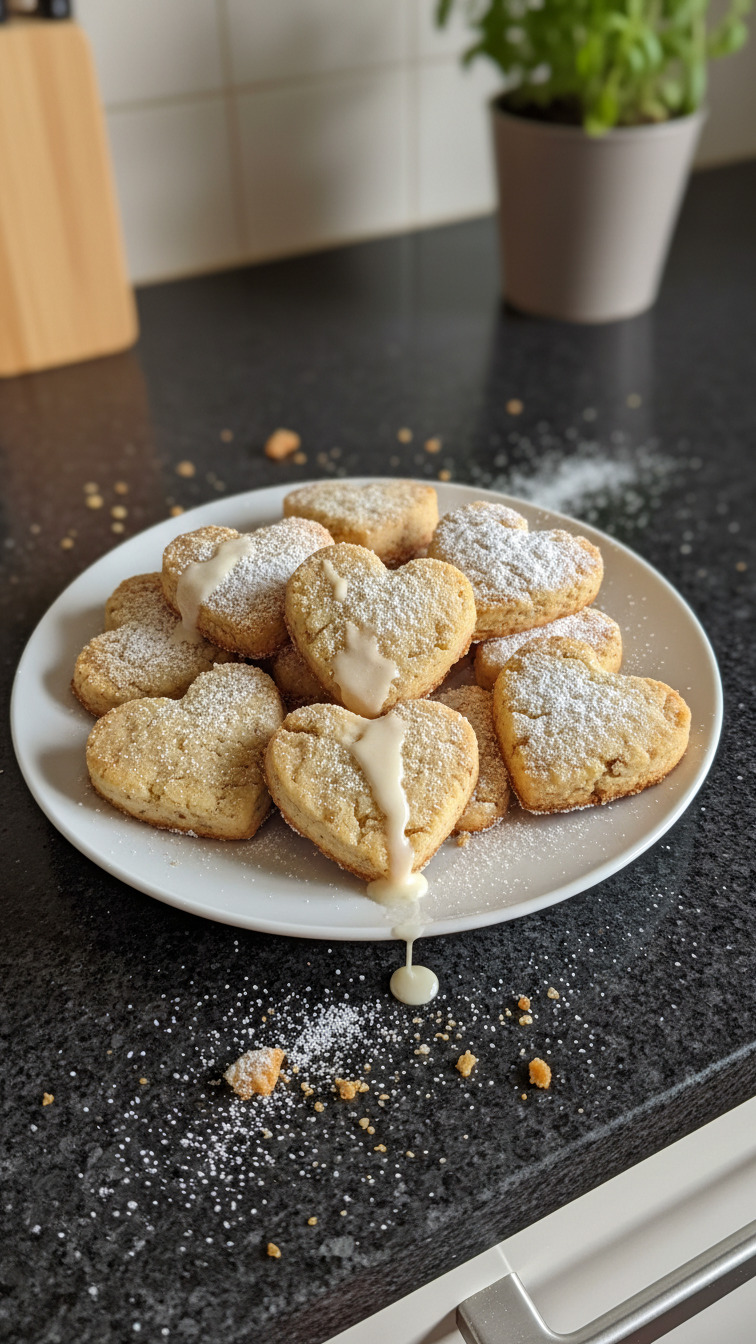 Herzförmige Butter Zucker Kekse