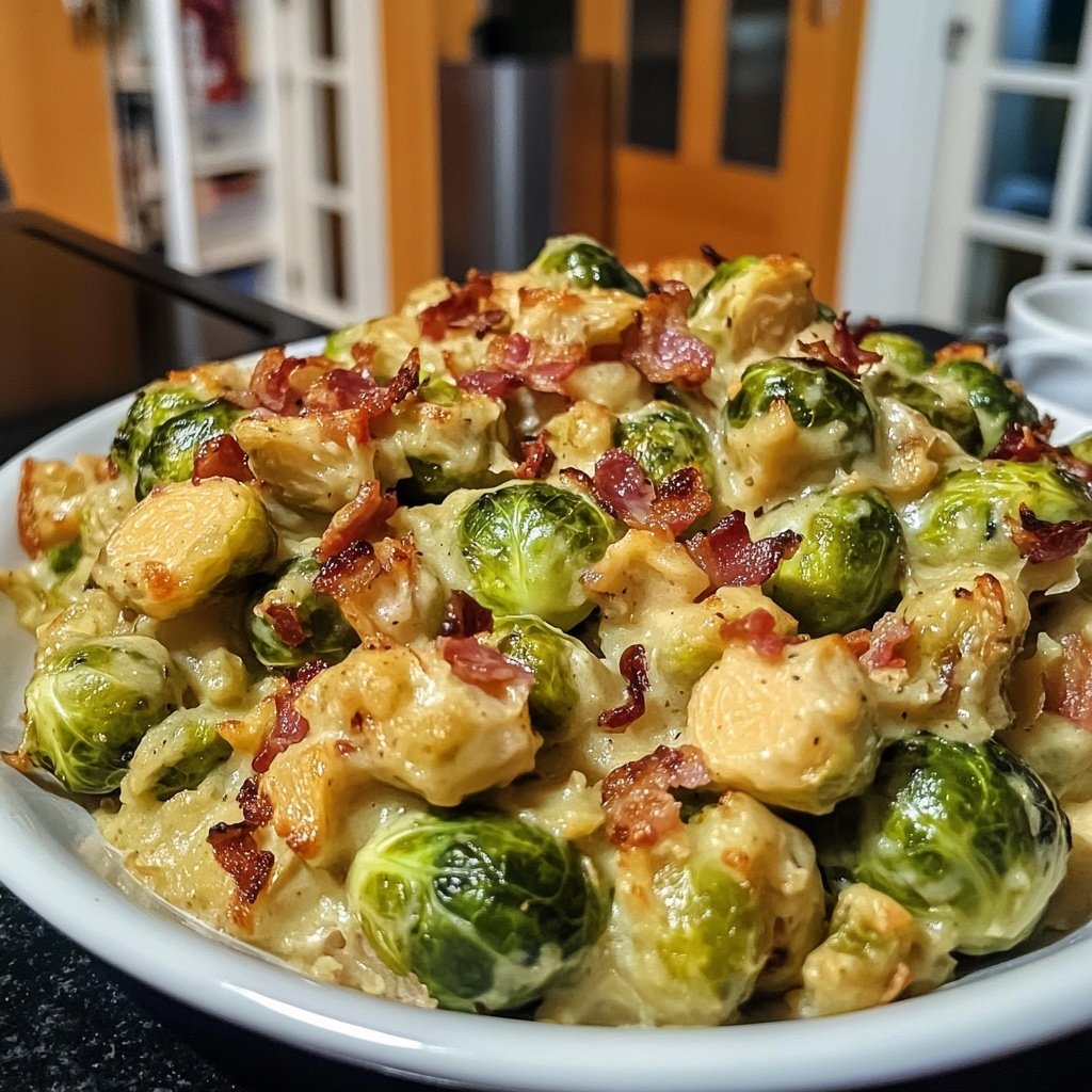 Cremiger Rahm-Rosenkohl mit Speck