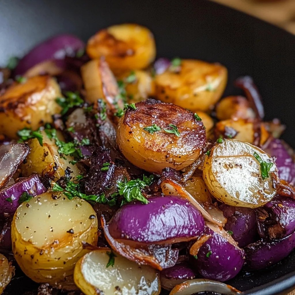 Rotkohl-Pfanne mit Kartoffeln