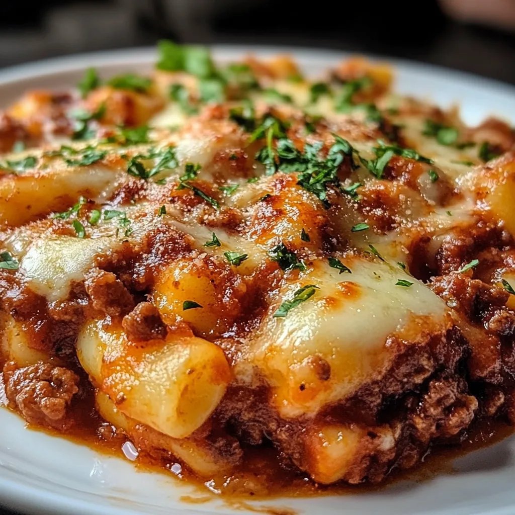 Gnocchi-Auflauf mit Käse-Bolognese