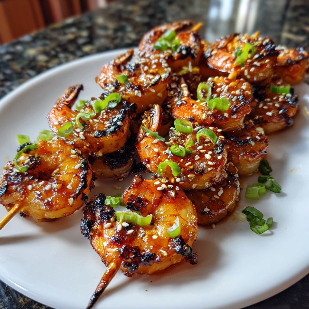 Süß-chili Garnelen-Spieße