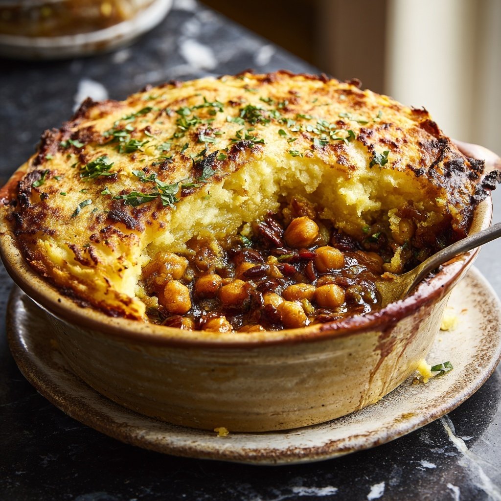 Würziger Shepherd's Pie mit Kichererbsen