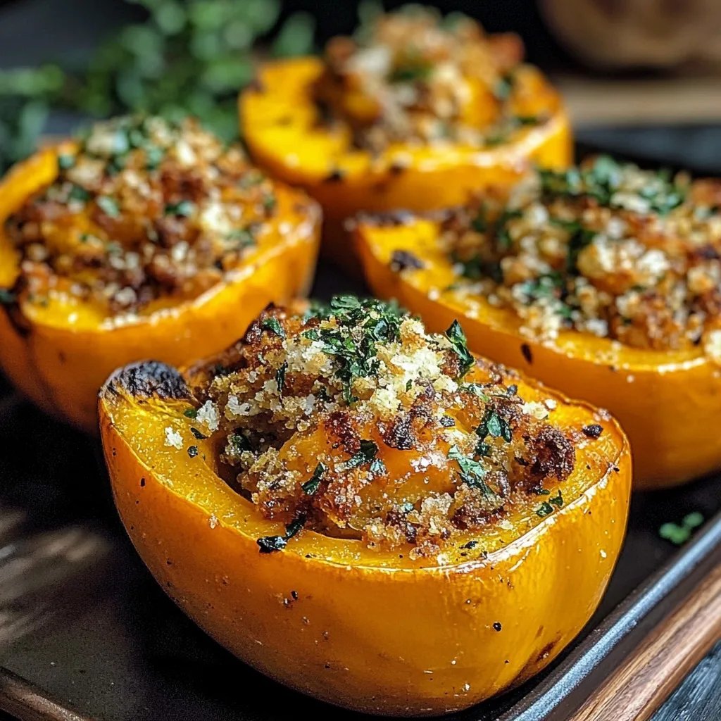 Gefüllter Butternut-Kürbis