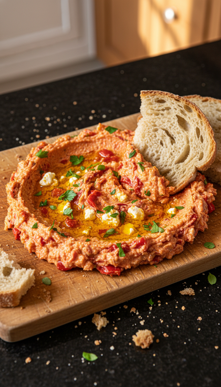 Geröstete Paprika Feta Dip