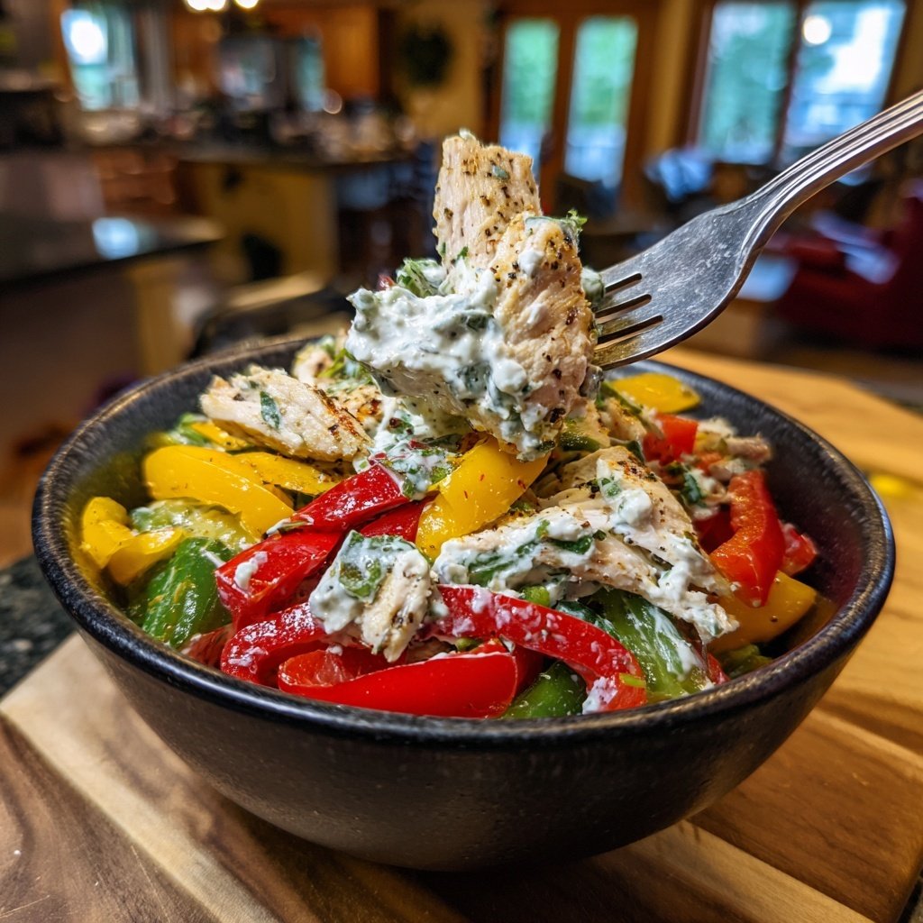 Griechische Hähnchen Gemüse Bowl