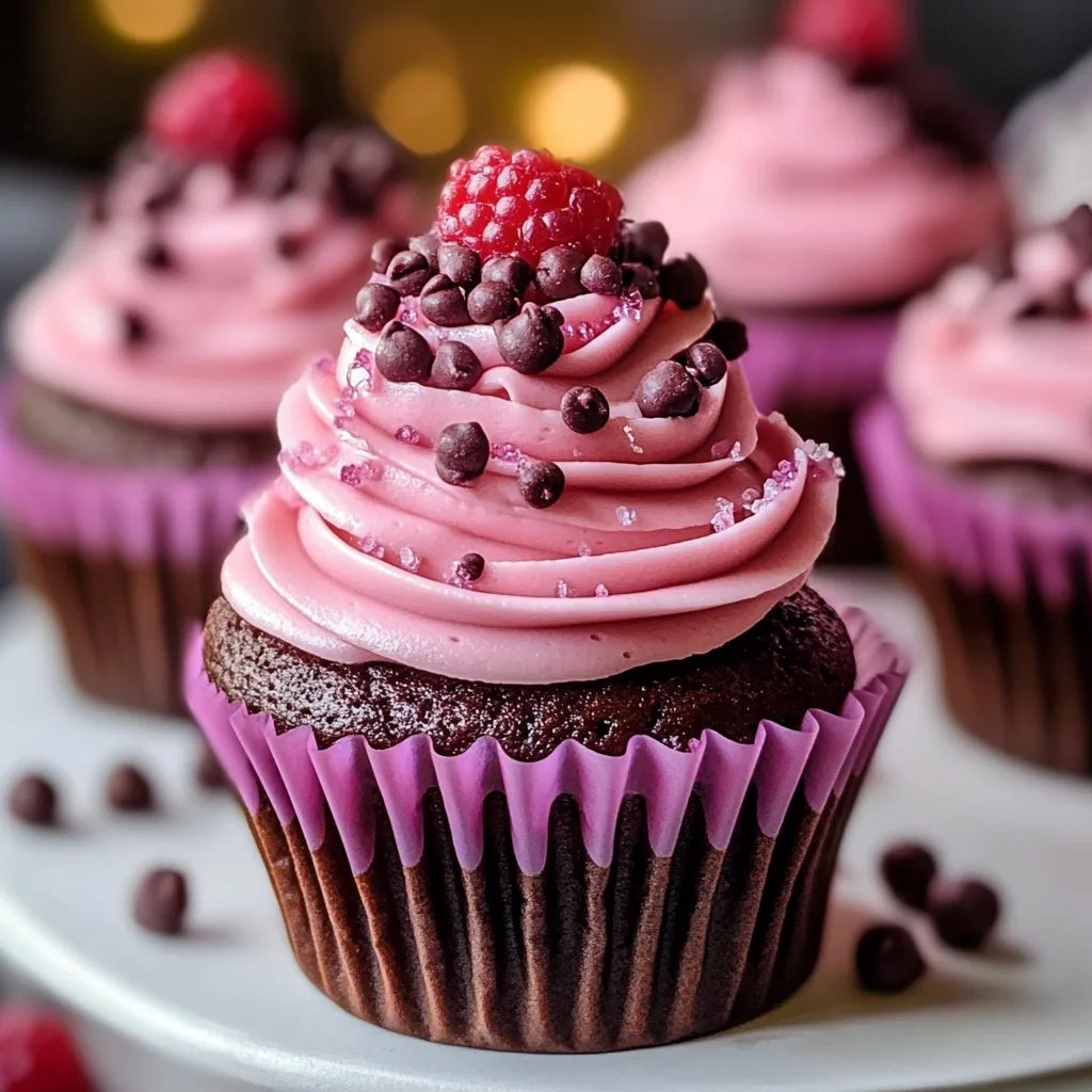 Himmlische Schokoladen-Himbeer-Cupcakes
