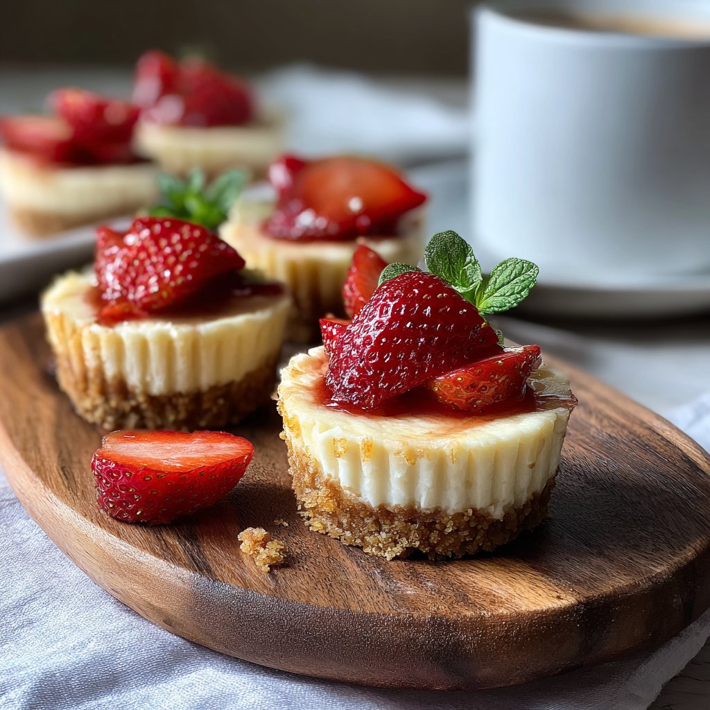 Mini Cheesecake gefüllte Erdbeeren