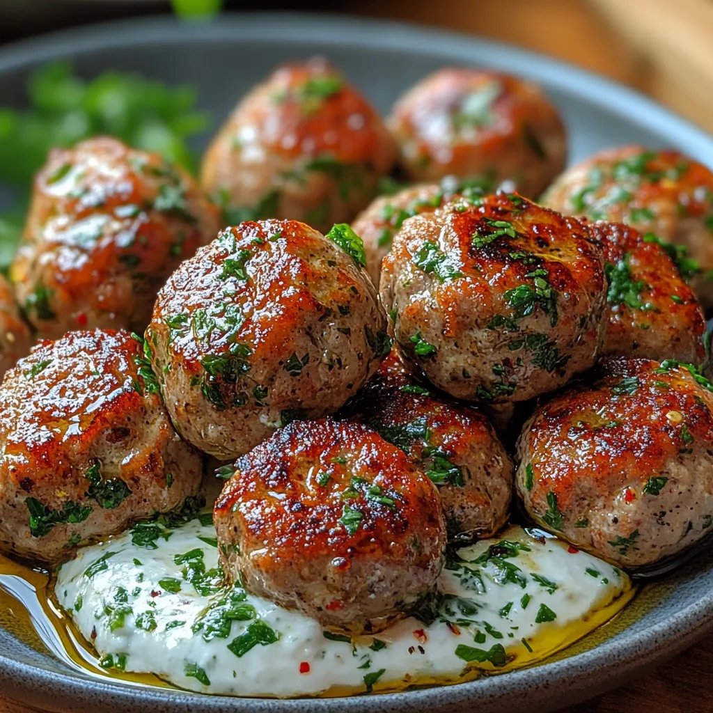 Griechische Truthahn-Fleischbällchen mit Tzatziki: Ein Unglaubliches Ultimatives Rezept für 4 Personen