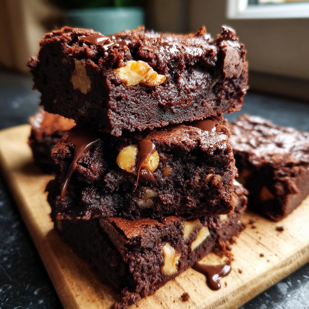 Schokoladen-Nuss Brownies mit Vanille