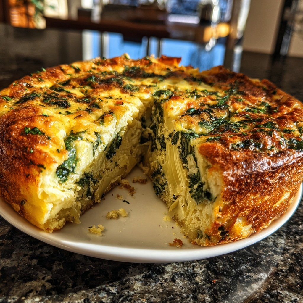Spinat Artischocke Strata Eierbacken