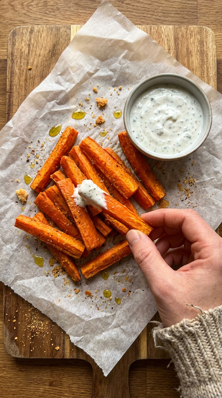 Knackige Karotten Sticks Snack