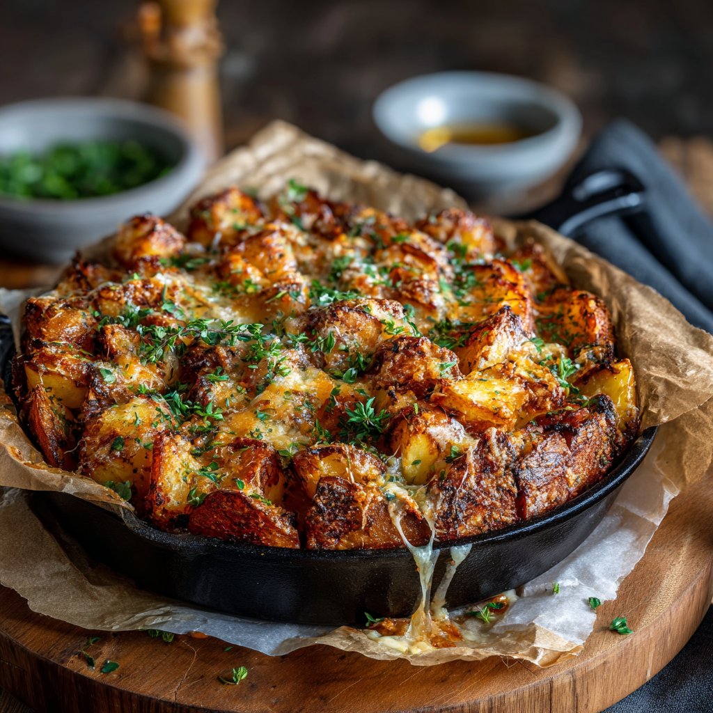 Irische Cheddar und Kartoffel Pfanne